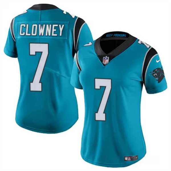 Womens Carolina Panthers #7 Jadeveon Clowney Blue Stitched Jersey Dzhi->->Women Jersey